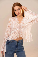 Load image into Gallery viewer, 5945- V-Neck Peplum Lace Blouse
