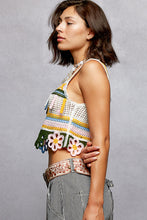 Load image into Gallery viewer, 6063- Sleeveless Crochet Weave Knit Top-YELLOW
