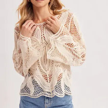 Load image into Gallery viewer, 6125- Scalloped Hem Crochet Top
