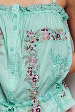 Load image into Gallery viewer, 5967- POL-Sleeveless Embroidered Trim Top- MINT
