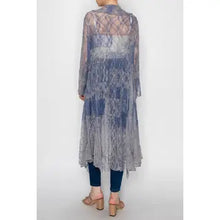 Load image into Gallery viewer, 6319- Lightweight Lace Ruffle Duster w/ Sparkles -DENIM
