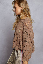Load image into Gallery viewer, 5813- POL.Textured Chenille Sweater Crochet Top-BROWN
