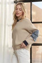 Load image into Gallery viewer, 5406-KNIT Sweater Top with Denim Pockets
