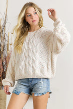 Load image into Gallery viewer, 4769-LONG SLEEVE ROUND NECK SWEATER -ivory
