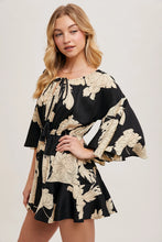 Load image into Gallery viewer, 5091-Floral Print Off the Shoulder Bell Sleeved Romper
