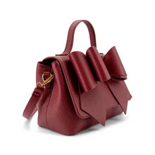 Load image into Gallery viewer, 6472- Linda Double Bow Vegan Leather Crossbody Bag-RED
