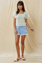 Load image into Gallery viewer, 5198-Smocked Top - -SAGE
