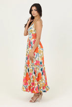 Load image into Gallery viewer, 5838-Neck Twist Front Cut Out Tiered Maxi Dress-ORANGE
