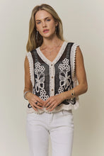 Load image into Gallery viewer, 6337-  Boho Floral Butterfly Crochet Vest Top
