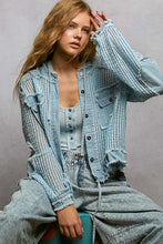 Load image into Gallery viewer, 5797- POL  Button Down Pocket Front Hoodie-BLUE
