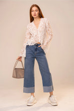 Load image into Gallery viewer, 5945- V-Neck Peplum Lace Blouse
