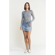 Load image into Gallery viewer, 5876- MICA-Denim Mini Skirt with Raw Hem

