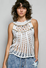 Load image into Gallery viewer, 6062- POL CROCHET HALTER TOP W/ SHELLS-ONE SIZE -WHITE
