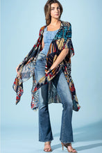 Load image into Gallery viewer, 6498- Midnight Monarch Viscose Kimono
