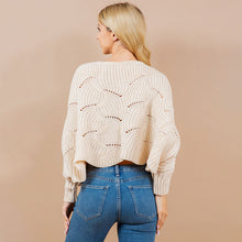 Load image into Gallery viewer, 5792-Openwork Loose Knit Batwing Sweater-IVORY
