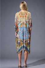 Load image into Gallery viewer, 6497-Gold Blue Mandala Viscose Kimono
