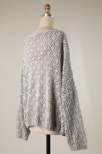 Load image into Gallery viewer, 4744-Boat Neck Open Cable Knit Chenille Sweater-GREY
