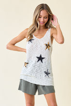 Load image into Gallery viewer, 5199-Star Sweater Tank-IVORY
