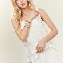 Load image into Gallery viewer, 6256-crochet embroidery Top- WHITE
