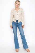 Load image into Gallery viewer, 6486- Delicate Crochet Lace Button Cardigan
