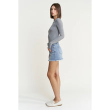 Load image into Gallery viewer, 5876- MICA-Denim Mini Skirt with Raw Hem
