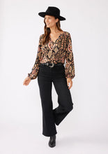 Load image into Gallery viewer, 5439-Long Sleeve Split Neck Raglan Blouse-MULTI

