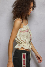 Load image into Gallery viewer, 5966- POL-Sleeveless Embroidered Trim Top- CREAM
