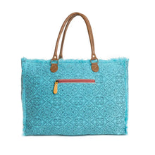 Load image into Gallery viewer, 5999- MYRA-Triple Fork Ranch Weekender Bag in Turquoise
