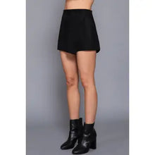Load image into Gallery viewer, 6398- Front Wrap Faux Suede Skort-BLACK
