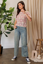 Load image into Gallery viewer, 5236- GRANNY SQUARE CROCHET TOP-PINK
