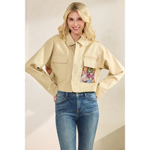 Load image into Gallery viewer, 5714-Sequins Contrast Jacket-TAN
