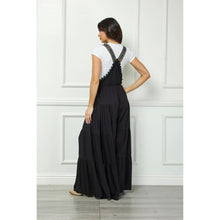 Load image into Gallery viewer, 5351-Embroidered Strap Flowy Jumpsuit-BLACK
