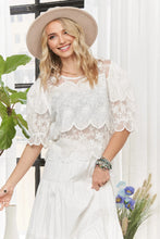 Load image into Gallery viewer, 5284-Embroidered lace Blouse-WHITE
