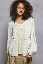 Load image into Gallery viewer, 5795- POL Floral Lace Crochet V-Neck Top-IVORY
