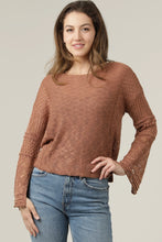 Load image into Gallery viewer, 6600- Light Weight Flare Bell Slit Sleeve Pullover-CLAY
