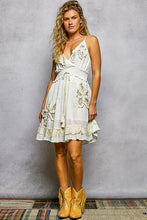 Load image into Gallery viewer, 5964-V-Neck Smocked Waist Sleeveless Short Dress-CREAM
