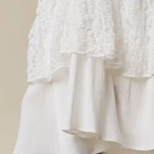 Load image into Gallery viewer, 6189- Lace Tiered Crop Top with Lace Straps

