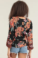 Load image into Gallery viewer, 5445- Surplus Neckline Long Sleeve Printed Blouse
