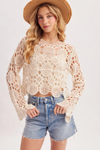 Load image into Gallery viewer, 6360- Open-Work Crochet Knit Cropped Top
