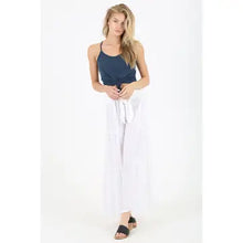 Load image into Gallery viewer, 6250- Tie Waist Wide Leg Pants-WHITE
