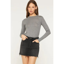Load image into Gallery viewer, 5877- MICA-High Rise Raw Hem Mini Skirt-INK
