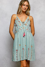 Load image into Gallery viewer, 5801- POL Boho Mirror Embroidery V-Neck Sleeveless Dress
