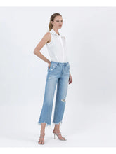 Load image into Gallery viewer, 5866- LOVERVET High Rise Distressed Crop Slim Wide Jeans
