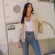 Load image into Gallery viewer, 5886-Intricate Crochet Lace Bell Sleeve Western Jacket
