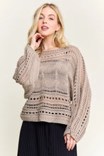 Load image into Gallery viewer, 5777-CROCHETED Open-Knit Pullover Sweater-KHAKI
