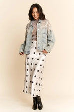 Load image into Gallery viewer, 5237-Mesh Stitching Button Down Denim Jacket
