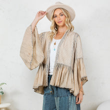 Load image into Gallery viewer, 6038- Elegant Kimono-Inspired Frill Shrug-cream
