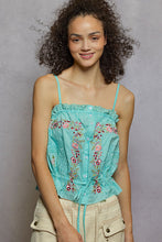 Load image into Gallery viewer, 5967- POL-Sleeveless Embroidered Trim Top- MINT
