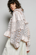 Load image into Gallery viewer, 6016- POL-Embroidered Patch Crochet Button Down Jacket-PINK
