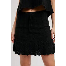 Load image into Gallery viewer, 6313- Knit Sweater Drawstring Mini Skirt with Lining-BLACK
